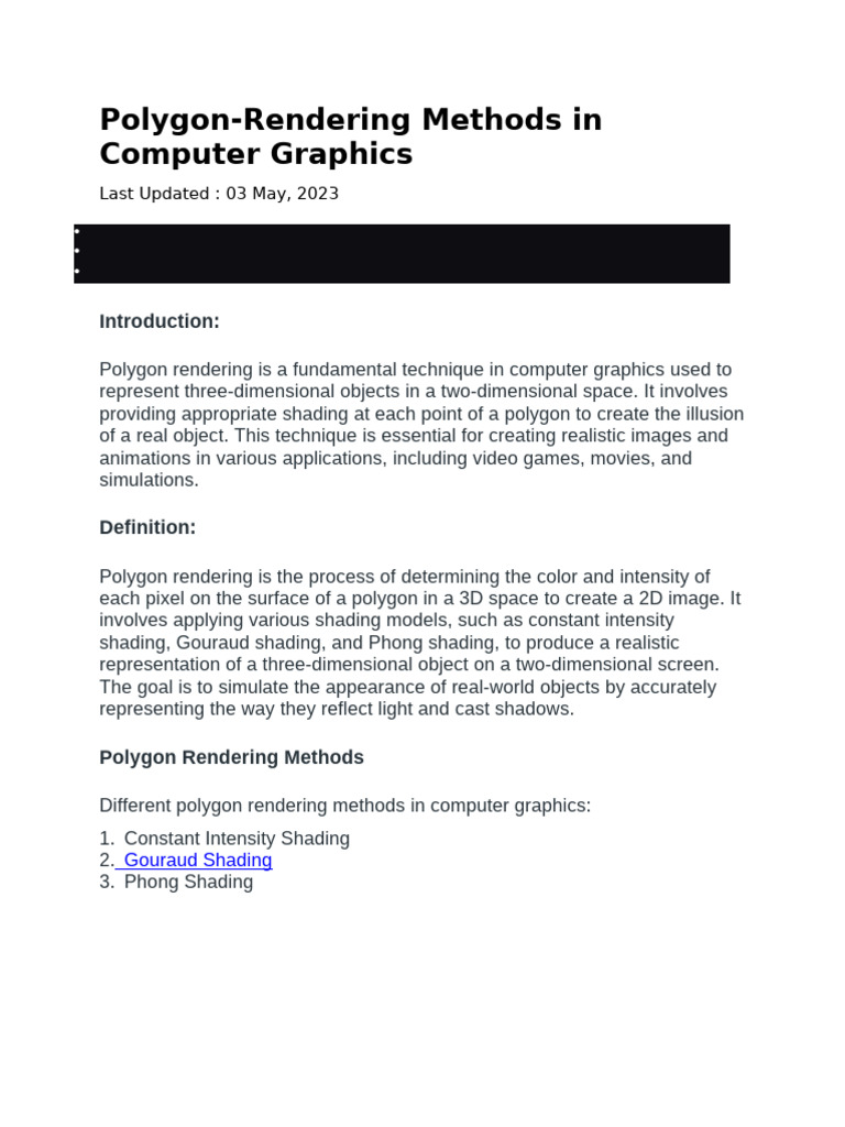 Polygon Rendering Techniques Explained | PDF | Rendering (Computer ...