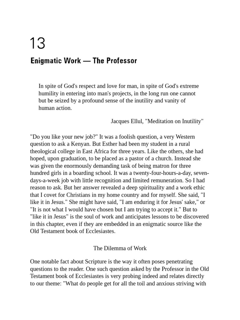 The Meaning of Work in Ecclesiastes | PDF | Ecclesiastes | Jesus