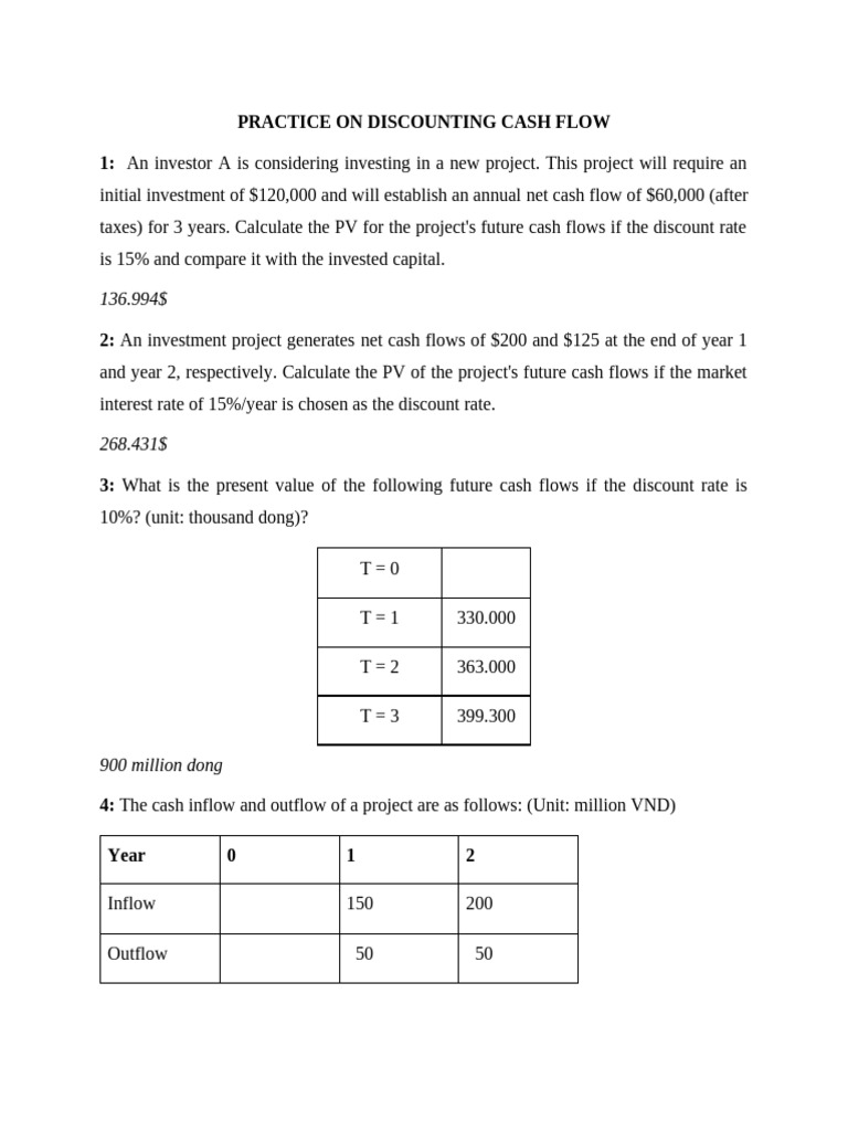 Present Value Calculations for Investment Projects | PDF | Discounting ...