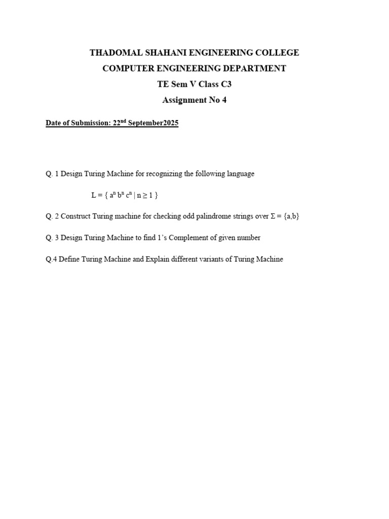 Assignment No 4 22sept25 | PDF
