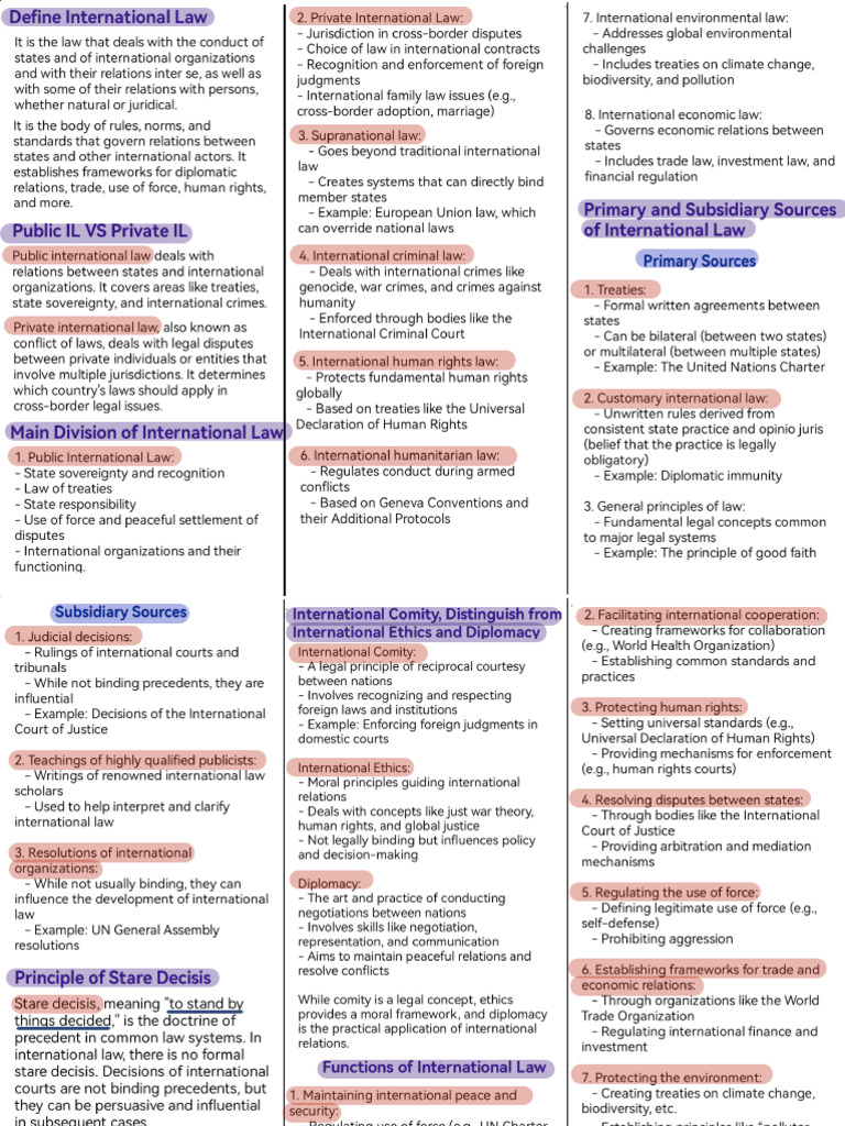 International Law Syllabus Notes | PDF