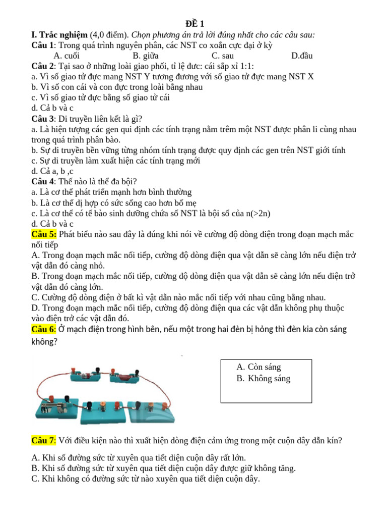 Kiem Tra Cuoi Ki 2 KHTN 9 | PDF