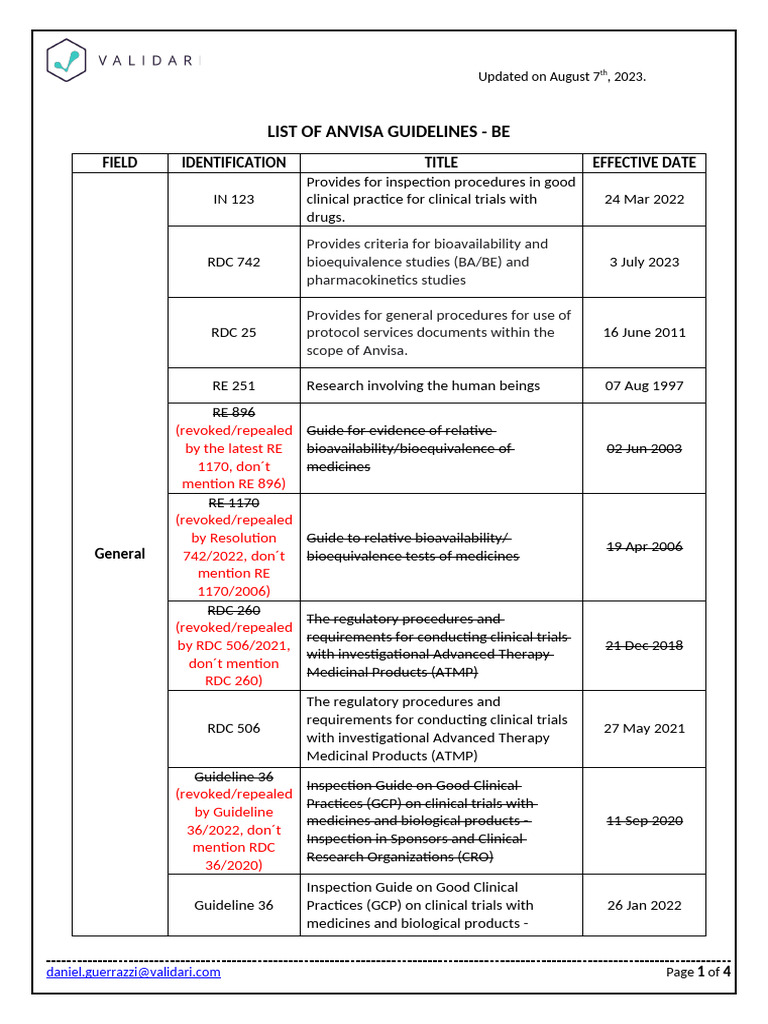 ANVISA Guidelines Overview 2023 | PDF | Clinical Trial | Drugs