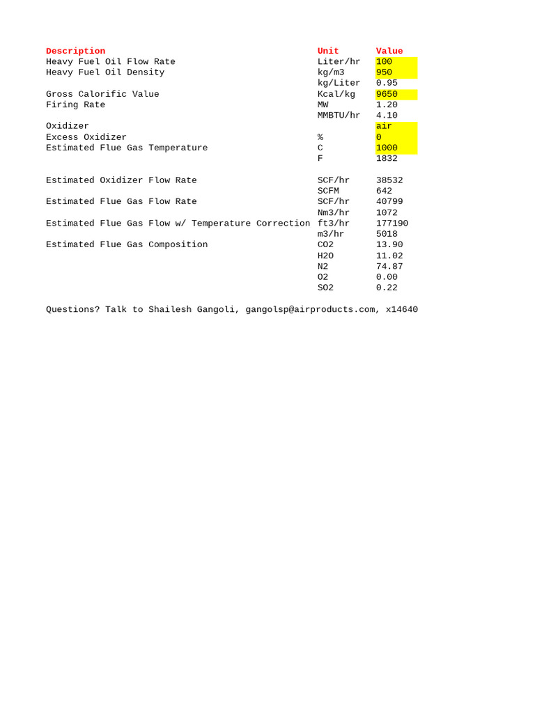 Heavy Fuel Oil Flow and Composition Data | PDF | Fuels | Chemical ...