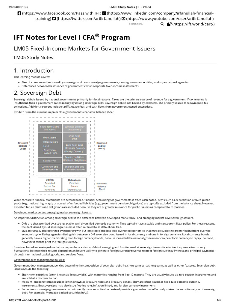 LM05 Fixed-Income Markets For Government Issuers | PDF | Bonds (Finance ...