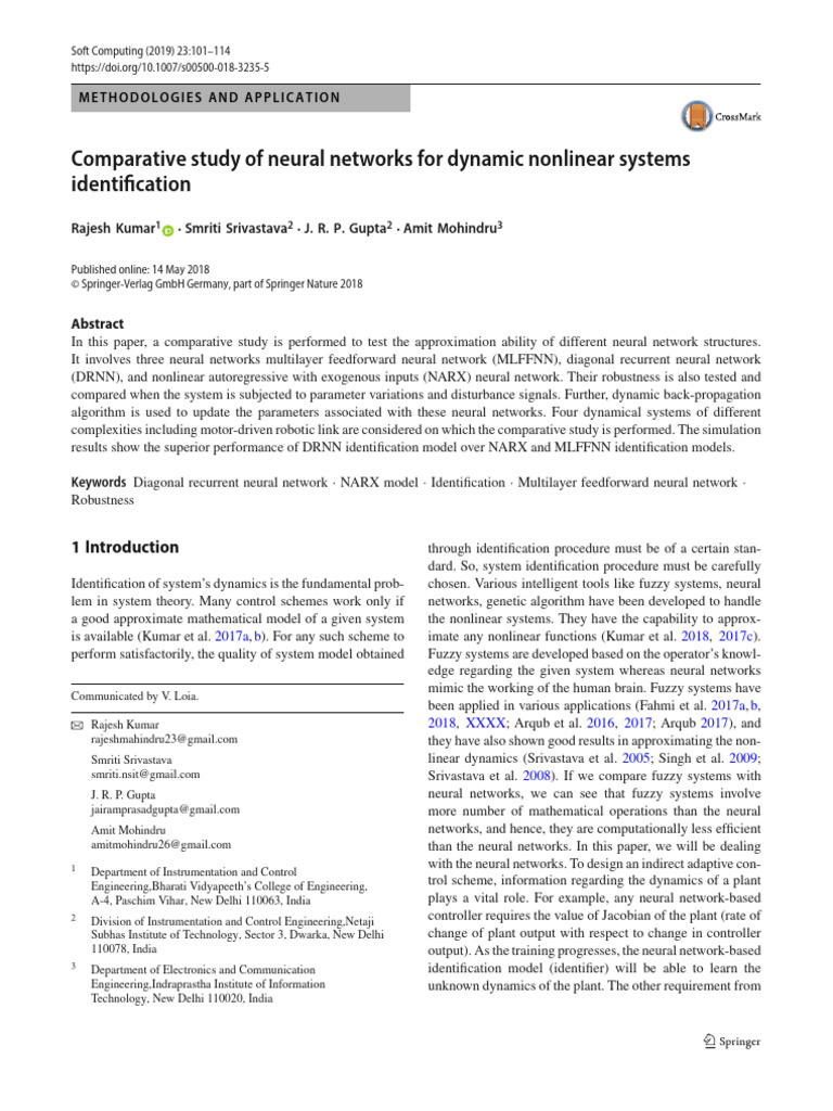 Neural Network Comparison for System Identification | PDF | Mean ...