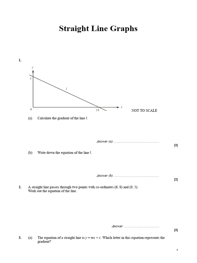 Straight Line Graphs: Equations & Gradients | PDF | Line (Geometry)