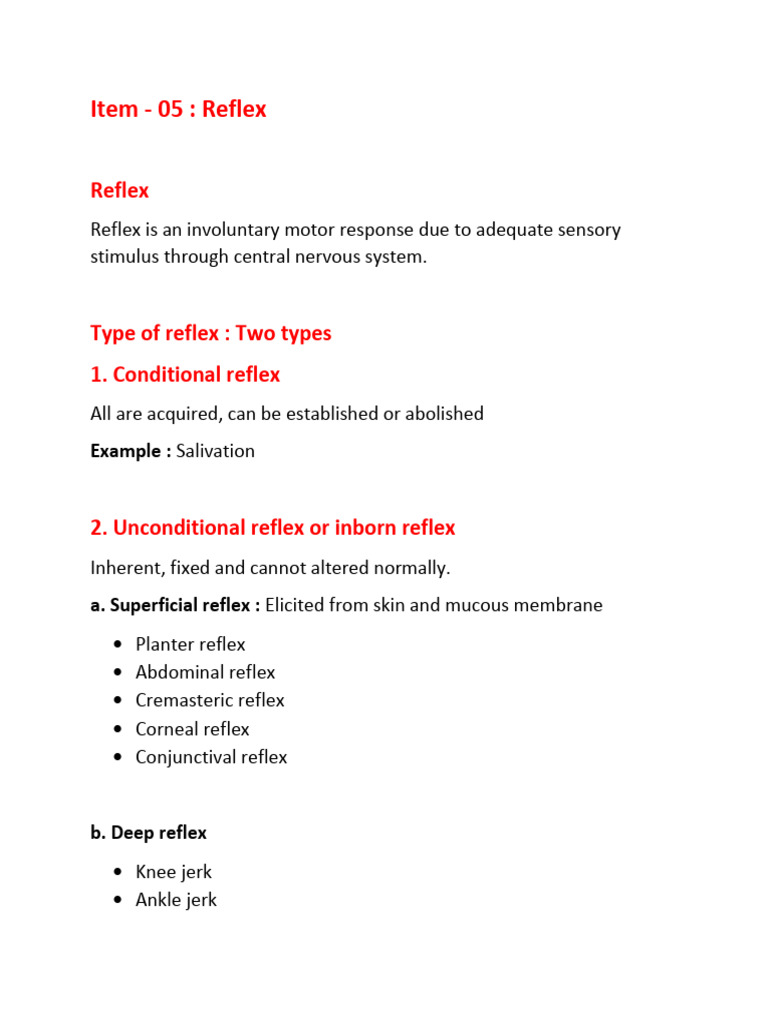 Understanding Reflexes and Reflex Arcs | PDF | Neurophysiology | Reflexes