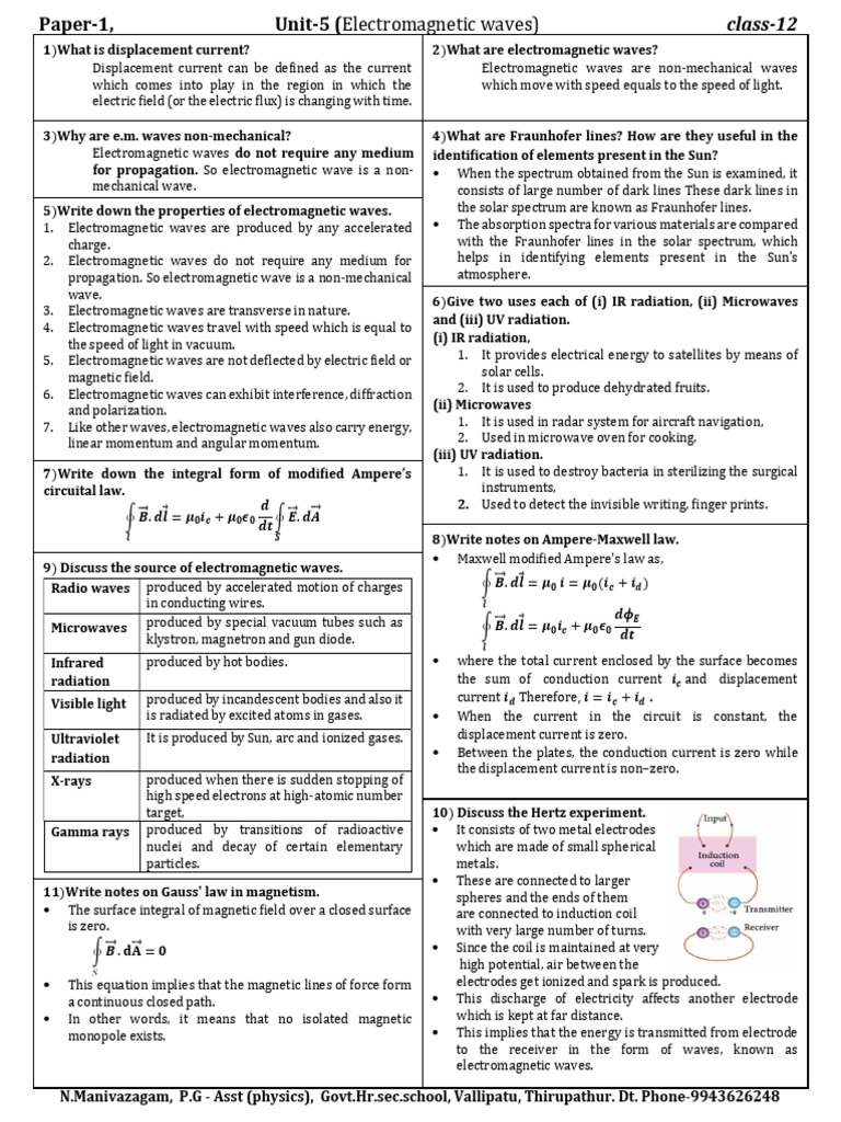 Understanding Electromagnetic Waves | PDF | Electromagnetic Radiation ...