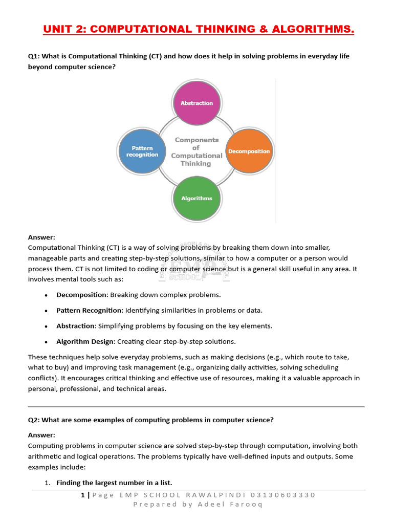 Understanding Computational Thinking | PDF | Object Oriented ...