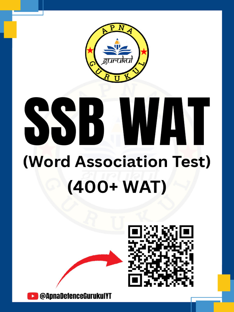 SSB WAT: Word Association Test Guide | PDF | Disciplines