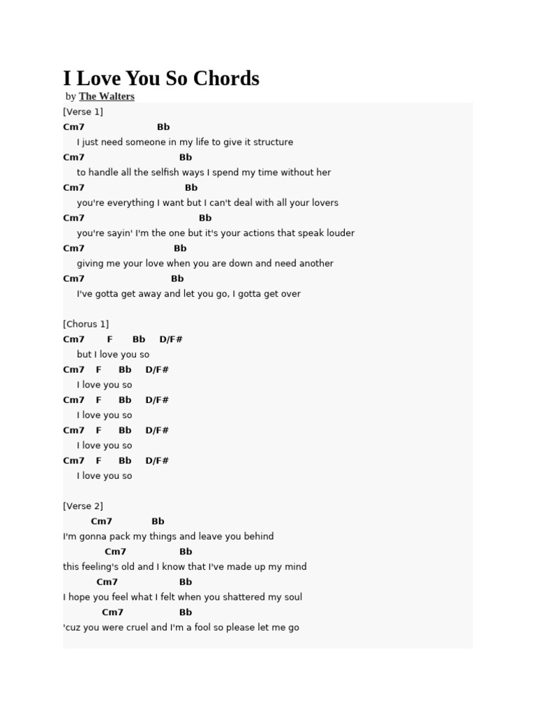 I Love You So Chords | PDF