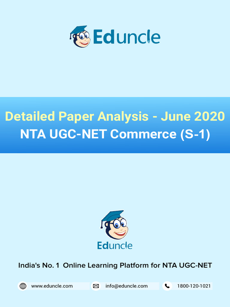 NTA UGC-NET Commerce Paper Analysis 2020 | PDF | Economics | Elasticity ...
