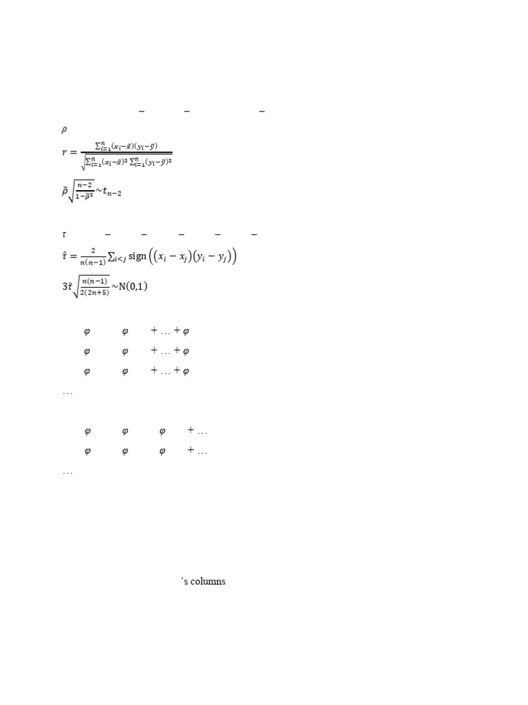 Statistical Modelling Formulae Sheet | PDF