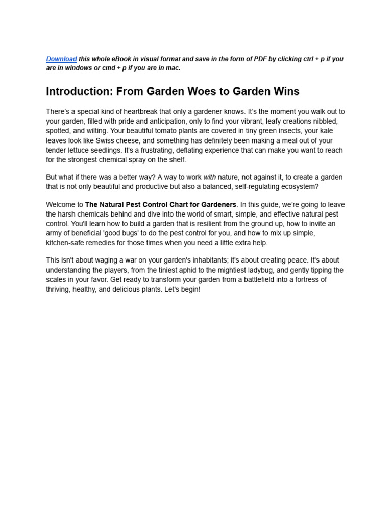 The Natural Pest Control Chart For Gardeners | PDF | Pest (Organism ...