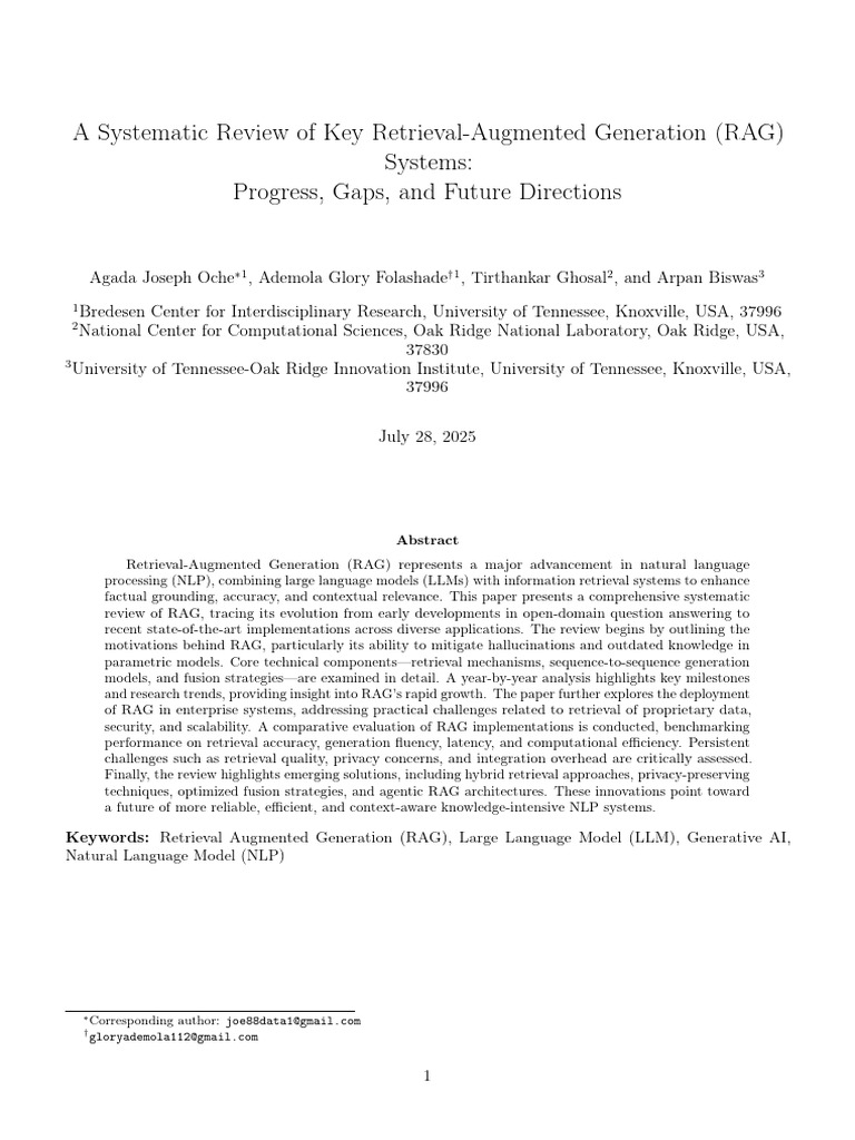 Systematic Review of RAG Systems | PDF | Information Retrieval ...