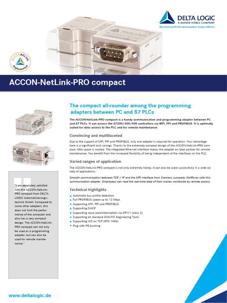 ACCON-NetLink-PRO Compact Overview | PDF | Programmable Logic ...