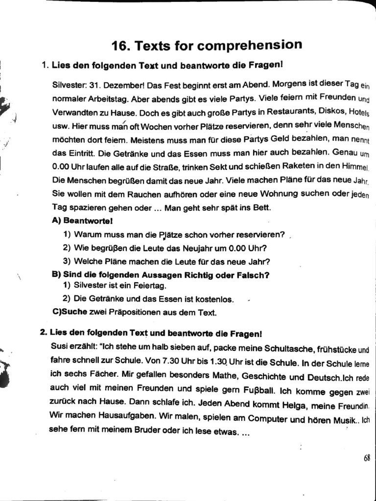 Comprehension A2 | PDF