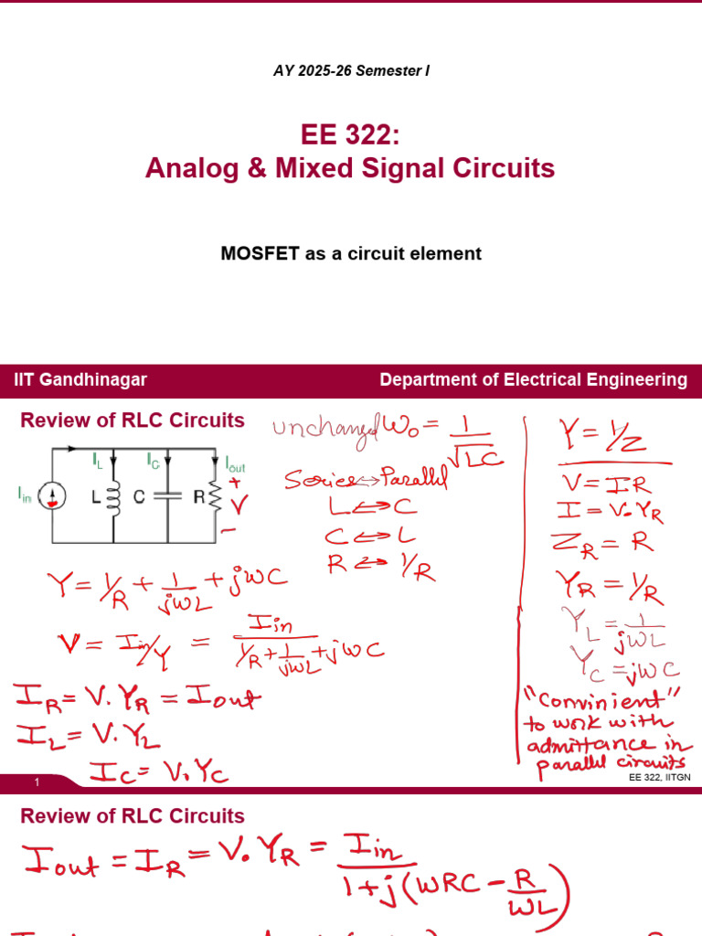 MOSFET Circuit Design for EE 322 | PDF