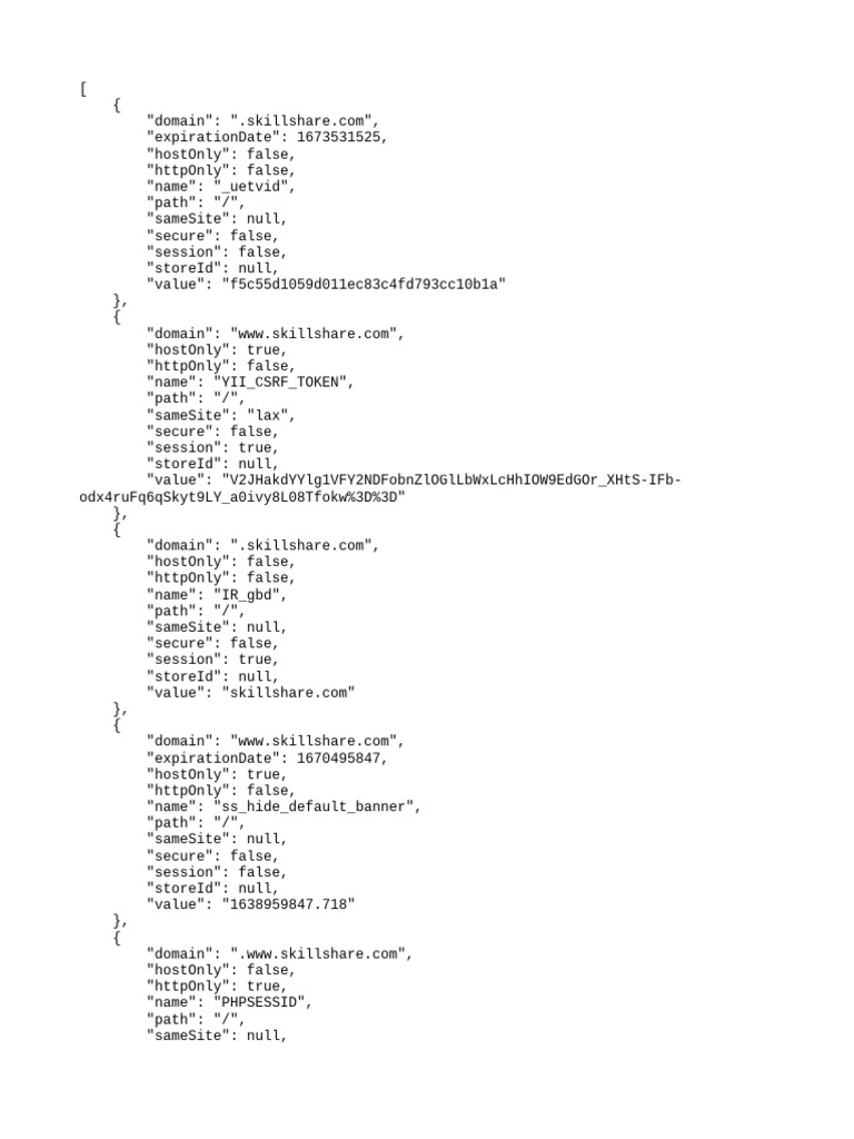 Skillshare Cookies Overview March 2021 | PDF | Http Cookie