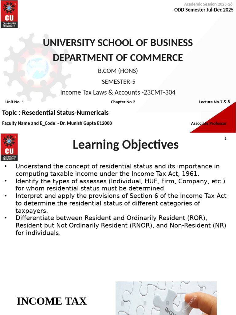 Income Tax Residential Status Explained | PDF | Income | Taxes