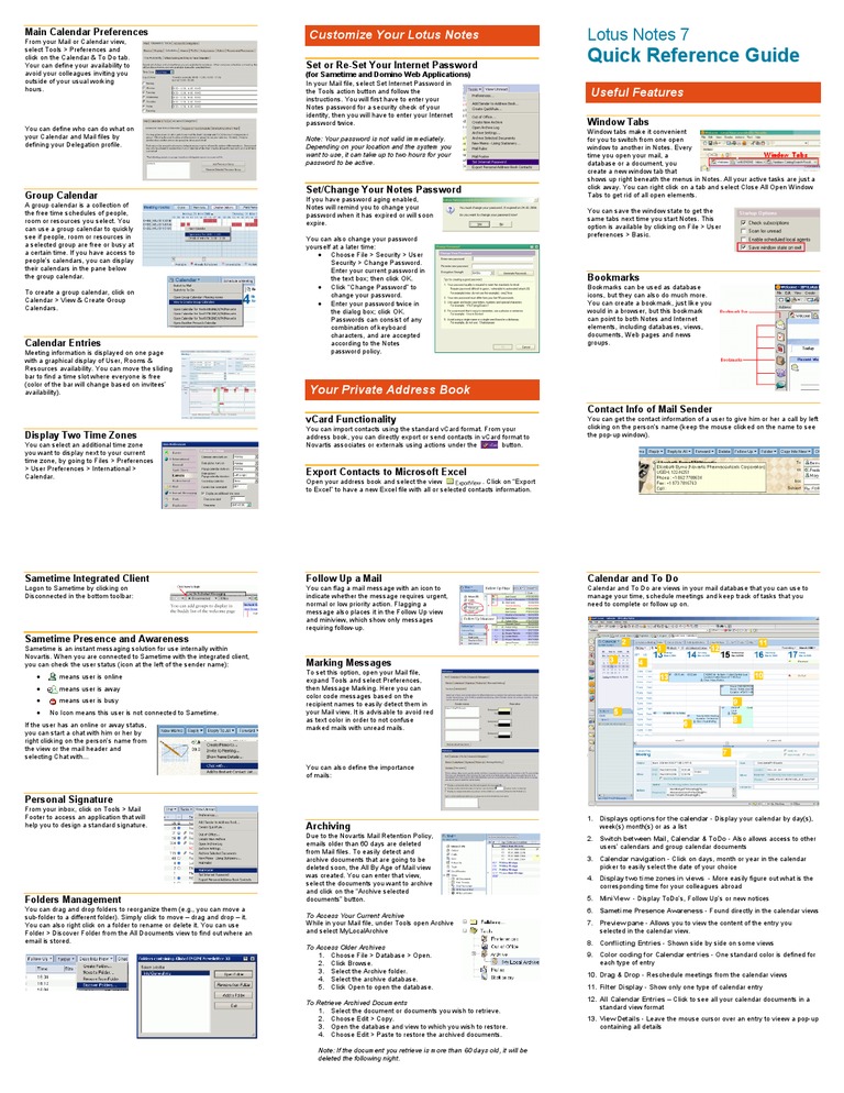 Lotus Notes User Guide | Download Free PDF | Ibm Notes | Tab (Gui)