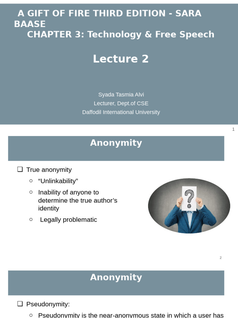Anonymity and Free Speech Explained | PDF | Email Spam | Anonymity