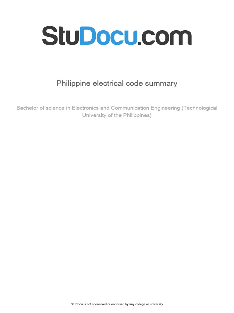 Philippine Electrical Code Overview | PDF | Fuse (Electrical ...