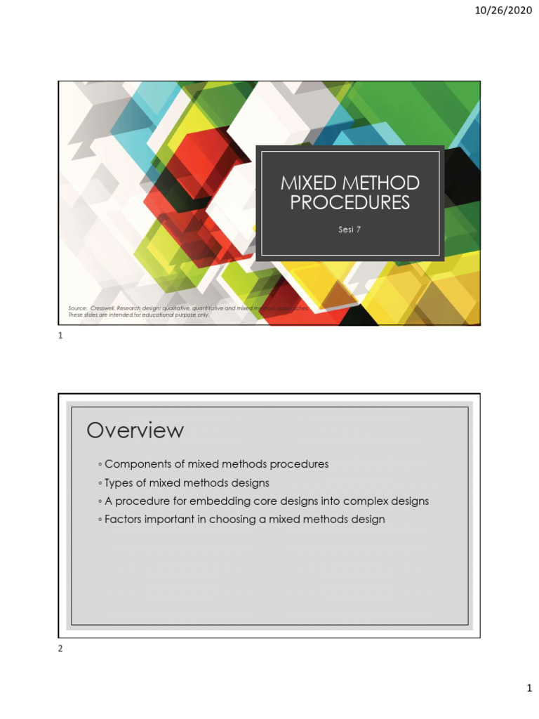 Mixed Methods Research Procedures Guide | PDF | Quantitative Research ...