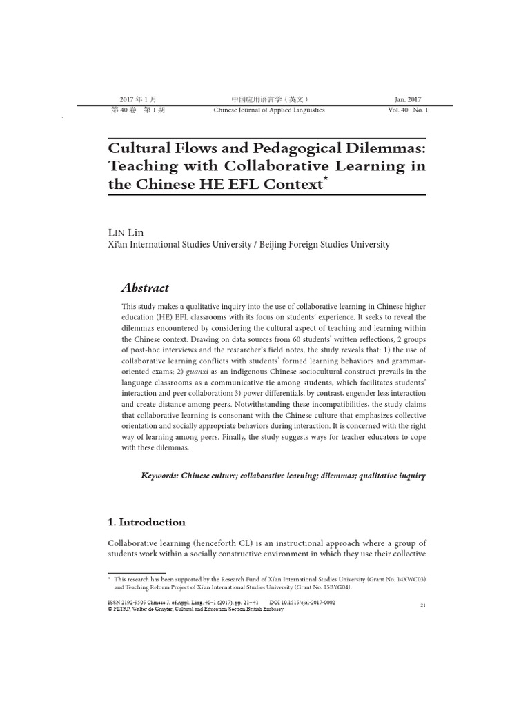 Collaborative Learning in Chinese EFL | PDF | Constructivism ...