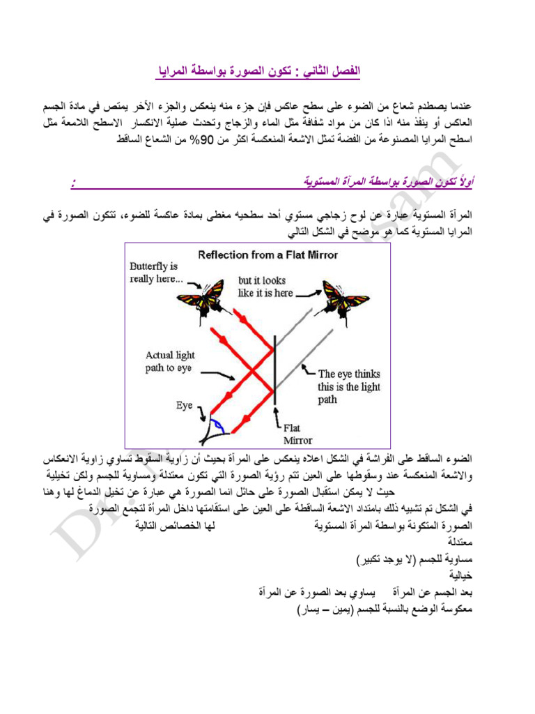 Image Formation by Plane (Flat) Mirror | PDF