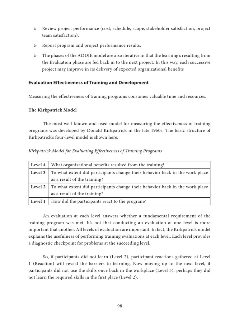 Evaluating Training Effectiveness with Kirkpatrick | PDF