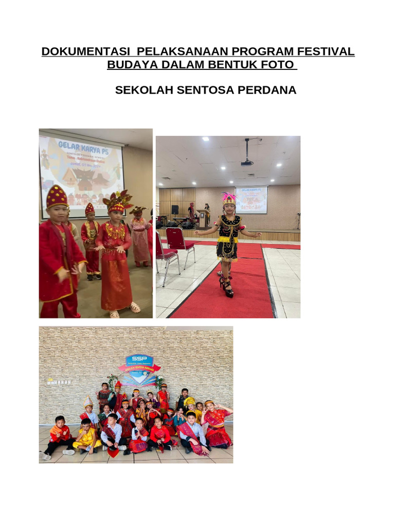 Dokumentasi Pelaksanaan Program Festival Budaya Dalam Bentuk Foto | PDF