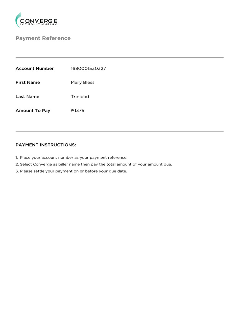Payment Reference: Account Number | PDF