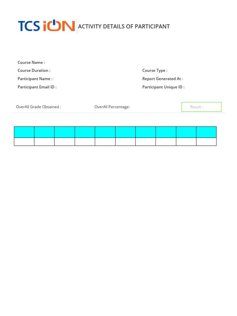 Participant Activity Report Summary | PDF | Tests | Evaluation Methods