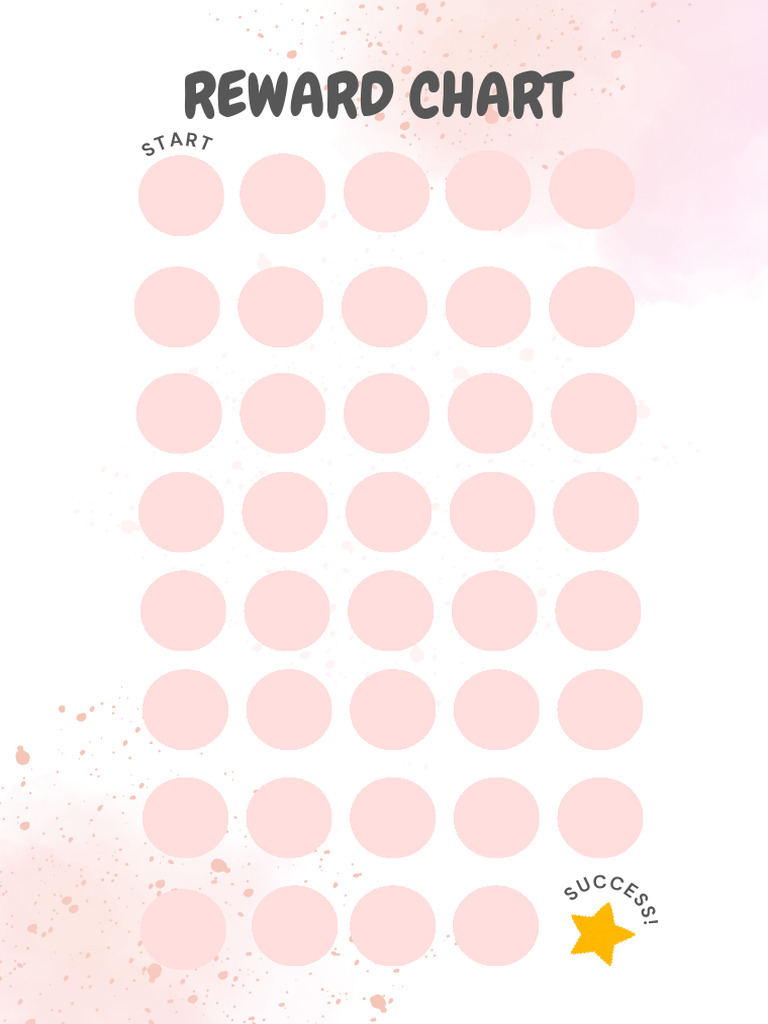 Minimalist Simple Clean White Pink Reward Chart Poster | PDF