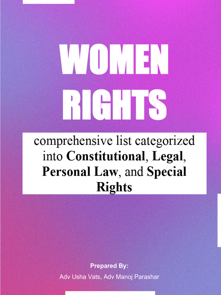 Women Rights Categorized Into Constitutional Legal Personal Law and ...