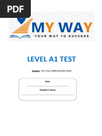 A1 Level English Test PDF | PDF | Leisure