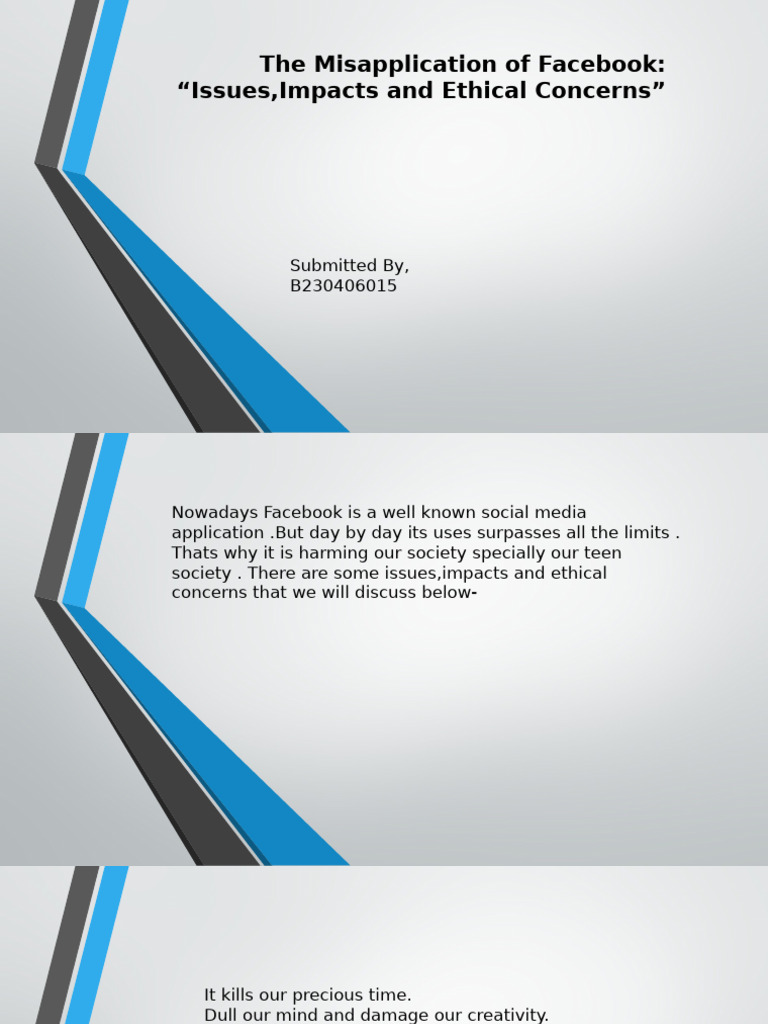 Ethical Issues of Facebook Use | PDF