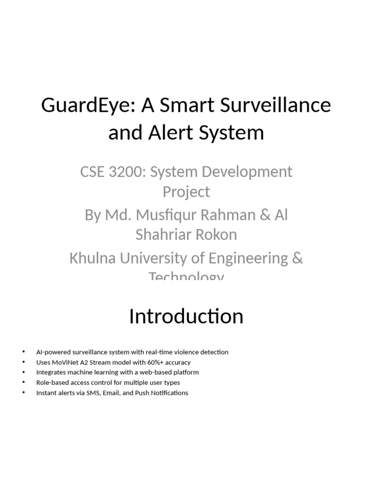 GuardEye Project Presentation | PDF