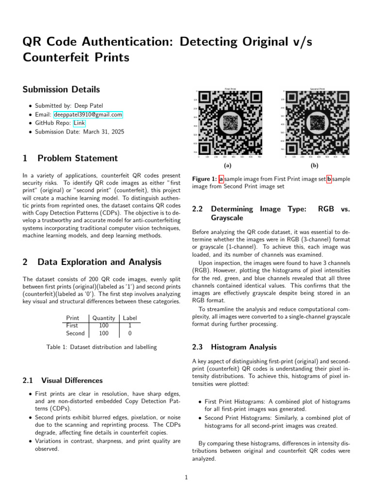 QR Code Authenticity Detection Model | PDF | Deep Learning | Support ...