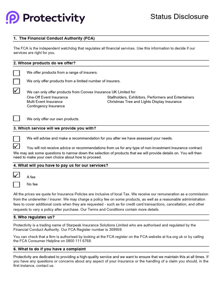 Protectivity Insurance Overview | PDF | Insurance | Fee