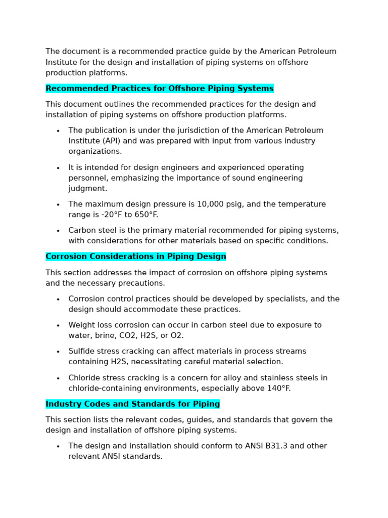 Offshore Piping Systems Design Guide | PDF | Valve | Pipe (Fluid ...