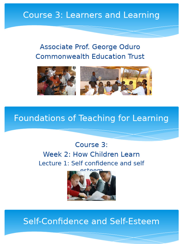Understanding Self-Confidence and Self-Esteem | PDF | Self Esteem ...