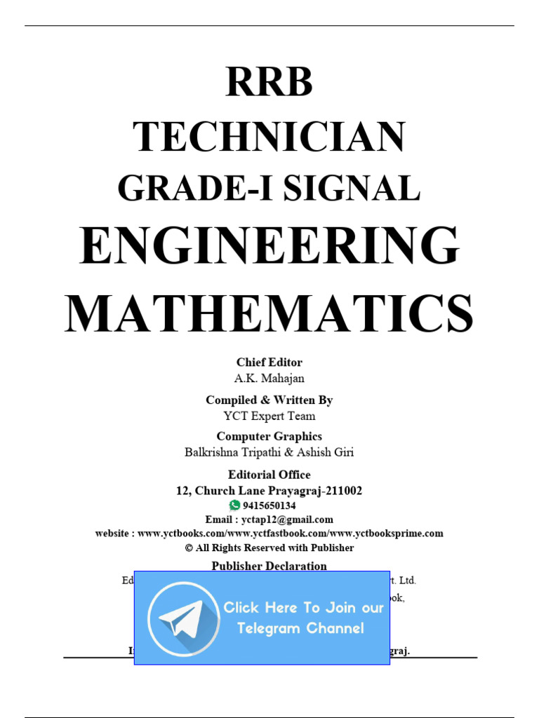 RRB Engineering Mathematics Grade I Signal Study Material Question