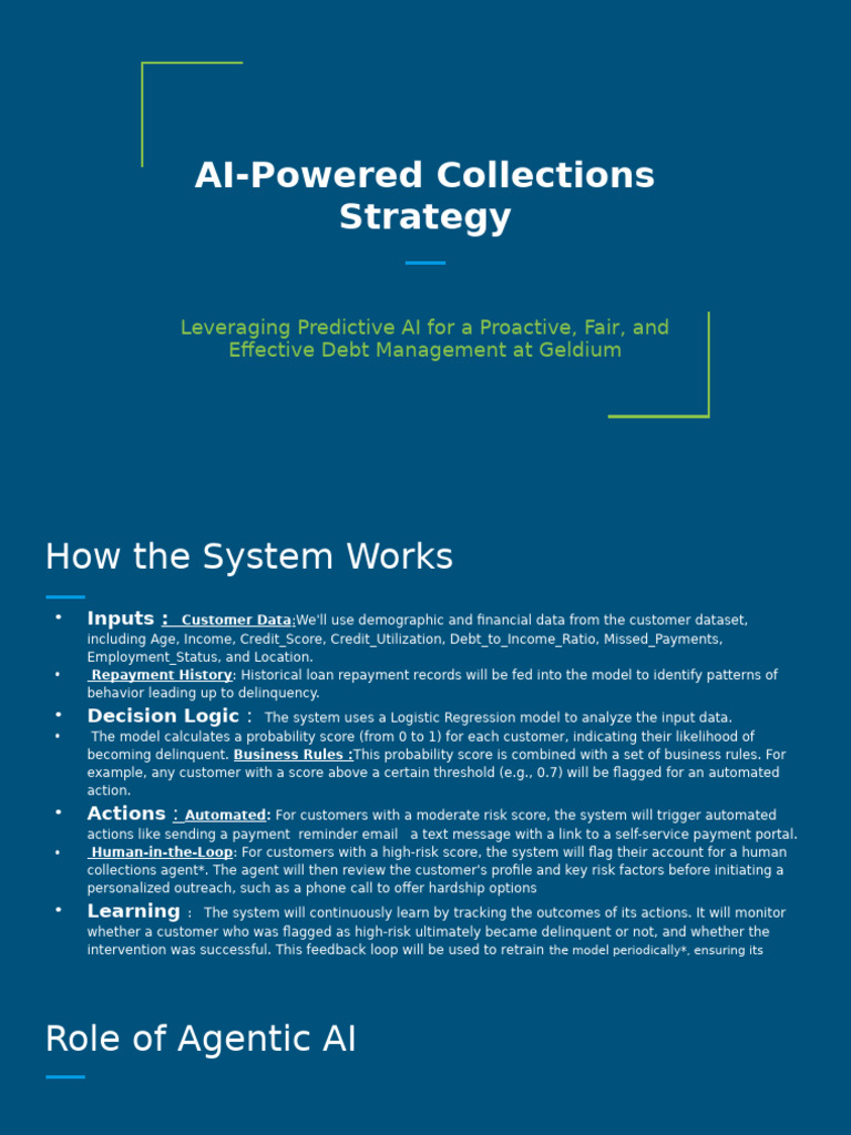 Geldium's AI-Driven Collections Strategy | PDF | Artificial ...