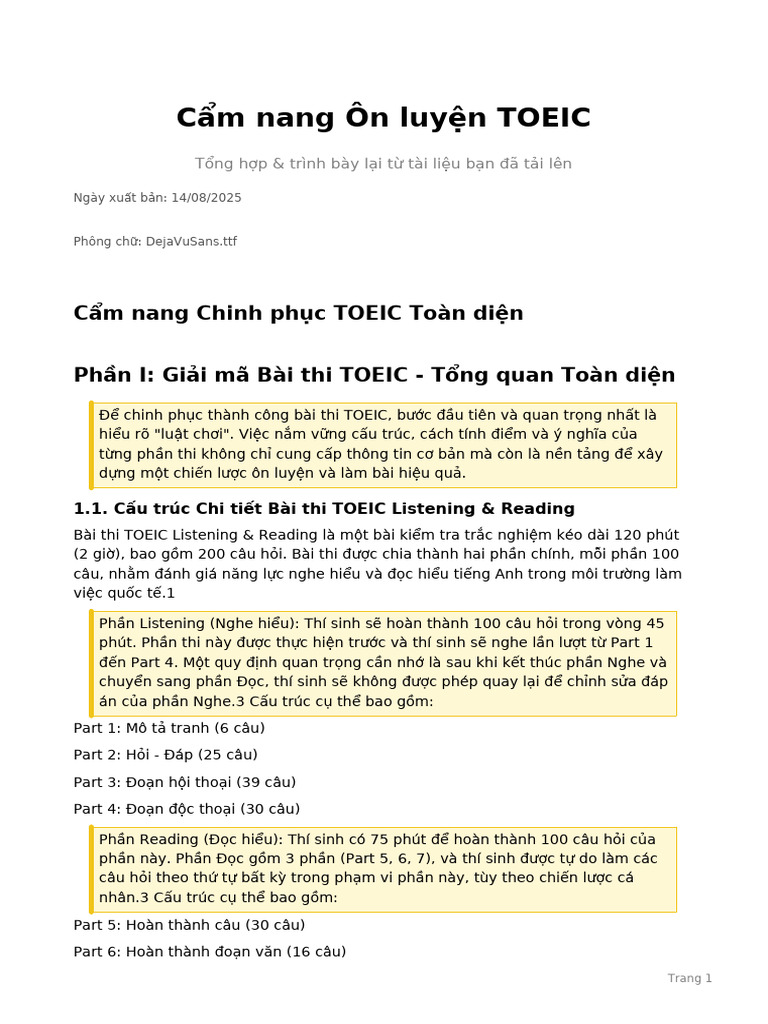 TOEIC Study Guide | PDF