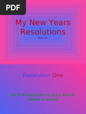 My New Years Resolutions