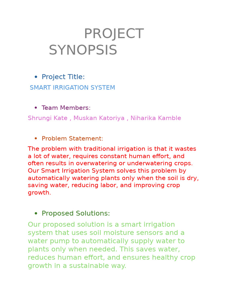 Project Synopsis | PDF