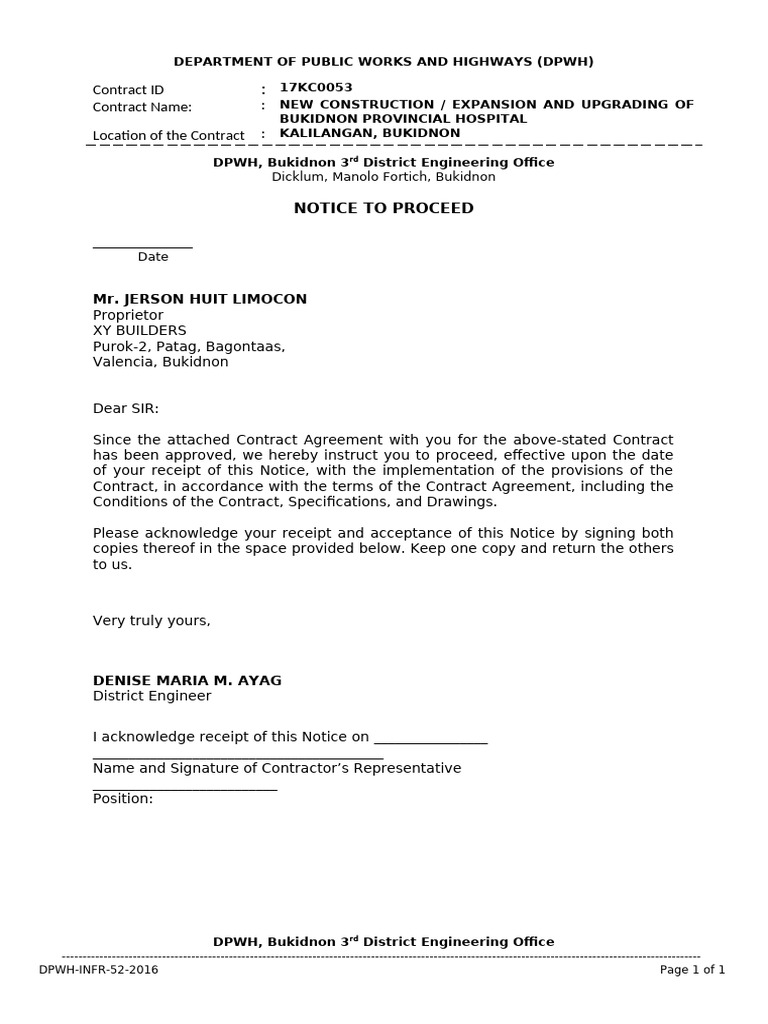 Bukidnon Provincial Hospital Contract | PDF | Door